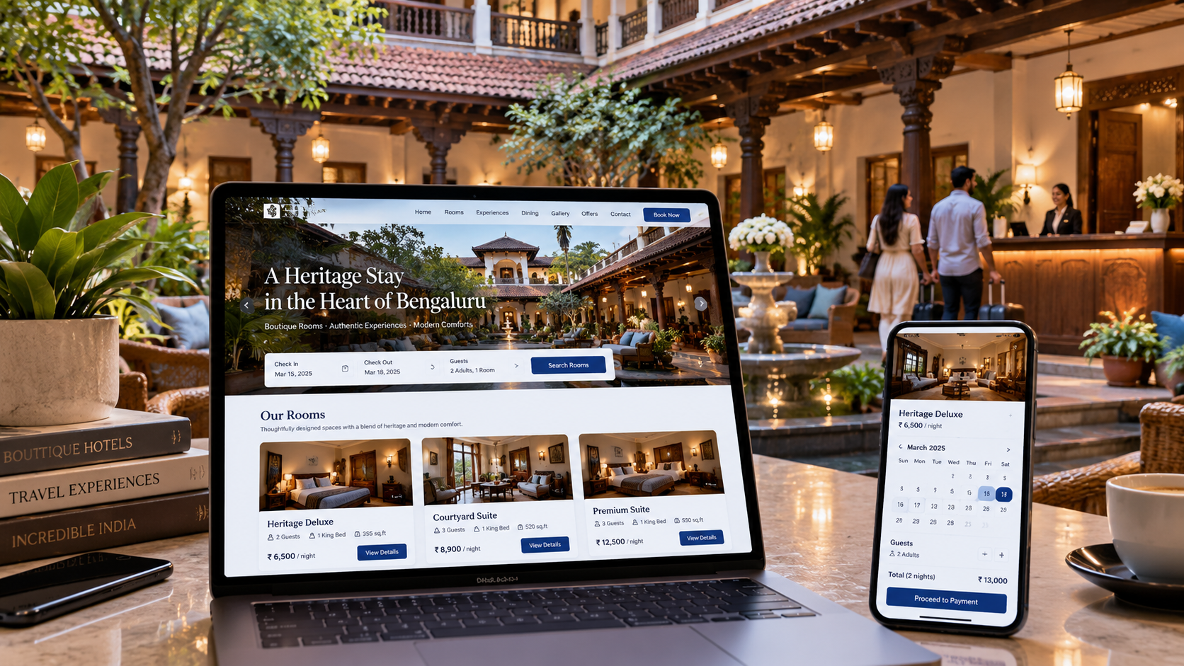 Boutique hotel booking website and reservation platform