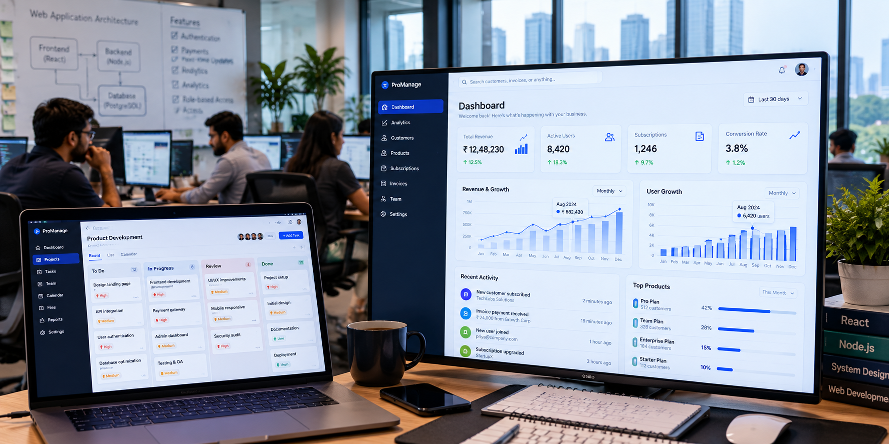 SaaS analytics dashboard web application